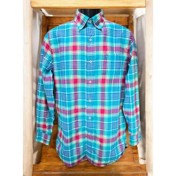 Southern Tide Mens Classic Fit Blue Plaid Dress Shirt Small - Picture 1 of 8